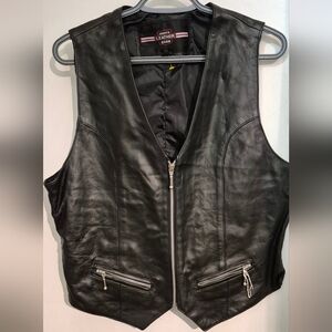 Papa's Leather  Barn Black Vest Sz.XL New